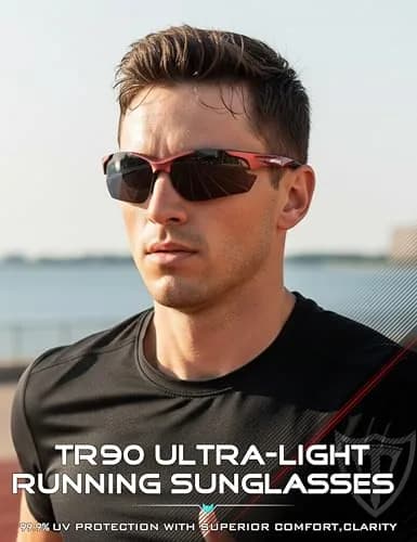 ATTCL Polarized Sports Sunglasses for Men, Wrap Around TR90 UV400 Protection, 77mm Lens Width | Running, Fishing, Golf thumbnail 9