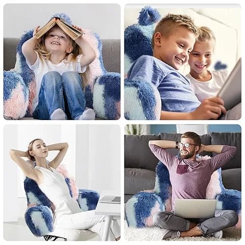Ｂａｒｏｂｋｅ Bed Fluffy Fur Reading Pillow for Adults & Kids | Unisize, Support & Comfort in Bed or Chair thumbnail 3