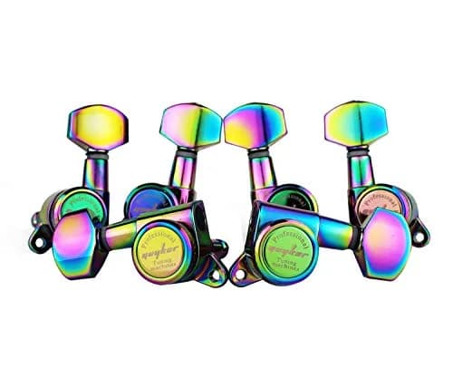 Guyker Chameleon Rainbow 3L + 3R Guitar Locking Tuners - 1:18 Ratio Machine Heads thumbnail 2