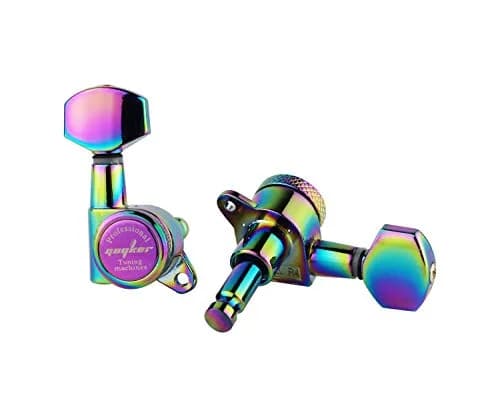 Guyker Chameleon Rainbow 3L + 3R Guitar Locking Tuners - 1:18 Ratio Machine Heads thumbnail 3