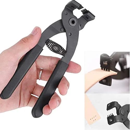 Terizger Leather Stitching Hole Punch Plier Clamp Cutter 4mm (4 Prong) | Heavy Duty Steel Tool for DIY Craft thumbnail 3