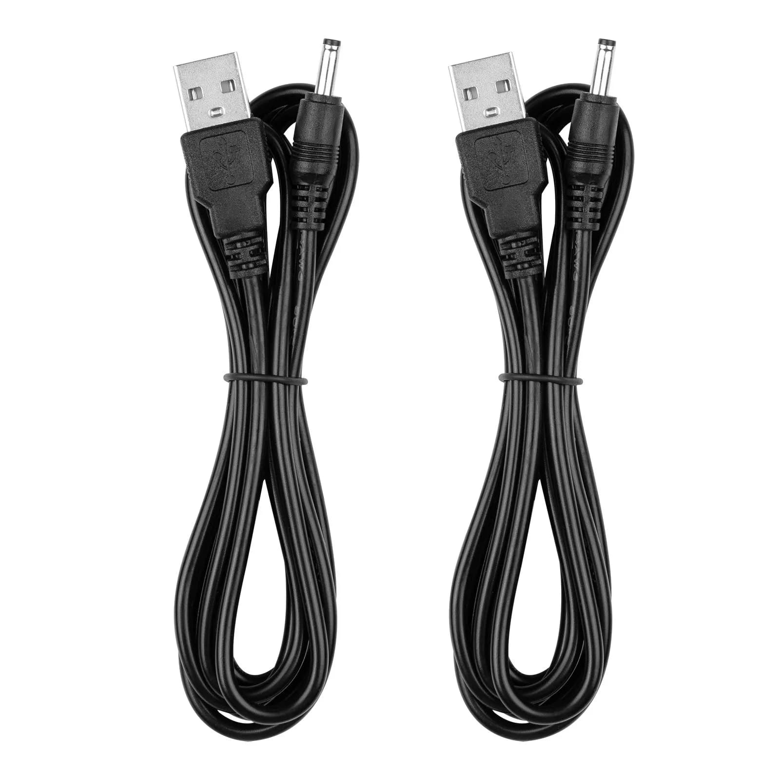 Smays USB to DC Round Tip Charging Cable 1.5m (5ft) 2-Pack | Compatible with Fairywill, Bitvae, Foreo Luna - main product image
