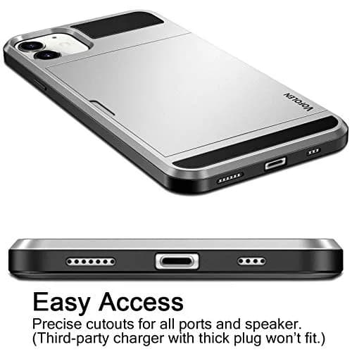 Vofolen iPhone 11 Wallet Case Silver | Card Holder & Slim Design thumbnail 5