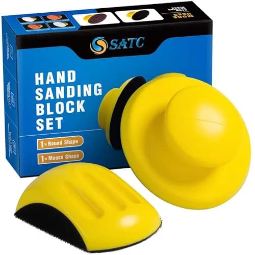 S SATC 5 Inch Sanding Blocks (2-Pack) | Hook and Loop Hand Sanding for Woodworking & Crafts thumbnail 1