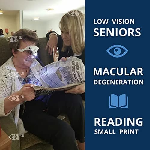 Vision Aid Headband Magnifier with LED Light, 5 Lenses & Case | Hands-Free Magnifying Glass for Crafts & Close Work thumbnail 8