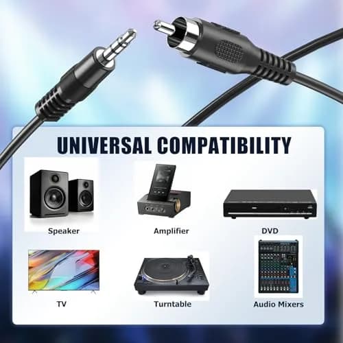 RFAdapter Mono RCA to 3.5mm Audio Cable 1.83m (6ft) | Seamless Mono Audio Transmission thumbnail 4