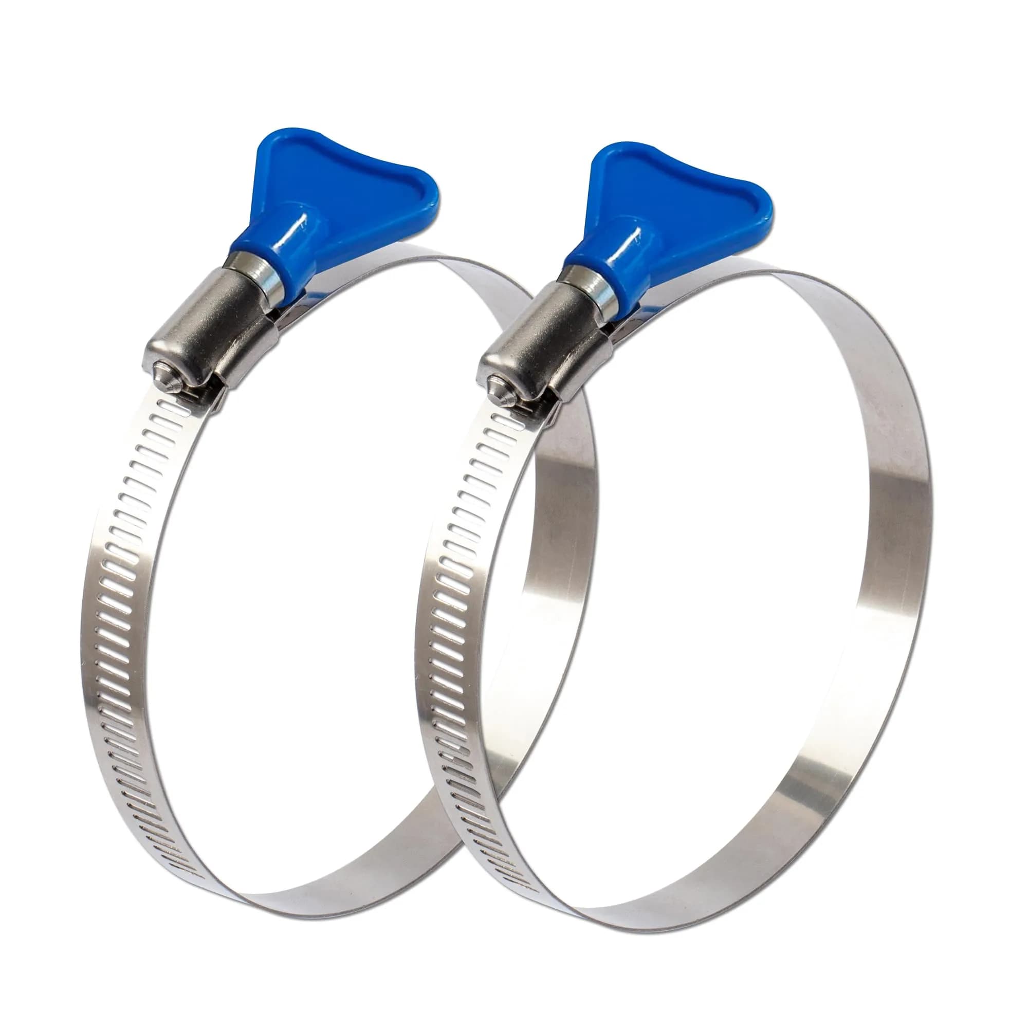 ISPINNER 2pcs Key-Type Worm Gear Hose Clamps 130-152mm (5.1-6 inch) | 304 Stainless Steel, Rust-Resistant, Easy-Turn Key - main product image