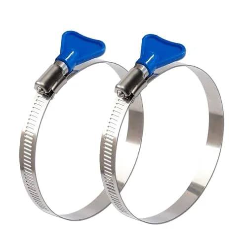 ISPINNER 2pcs Key-Type Worm Gear Hose Clamps 130-152mm (5.1-6 inch) | 304 Stainless Steel, Rust-Resistant, Easy-Turn Key thumbnail 1