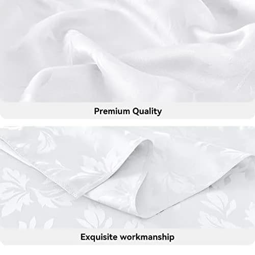 Romanstile Jacquard Rectangle Tablecloth 60 x 84 Inch | Elegant Floral Design, Water-Resistant, Stainproof (100% Polyester) thumbnail 4