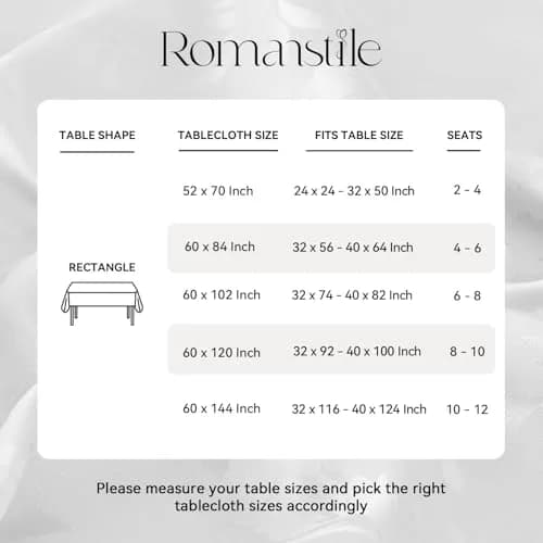 Romanstile Jacquard Rectangle Tablecloth 60 x 84 Inch | Elegant Floral Design, Water-Resistant, Stainproof (100% Polyester) thumbnail 6