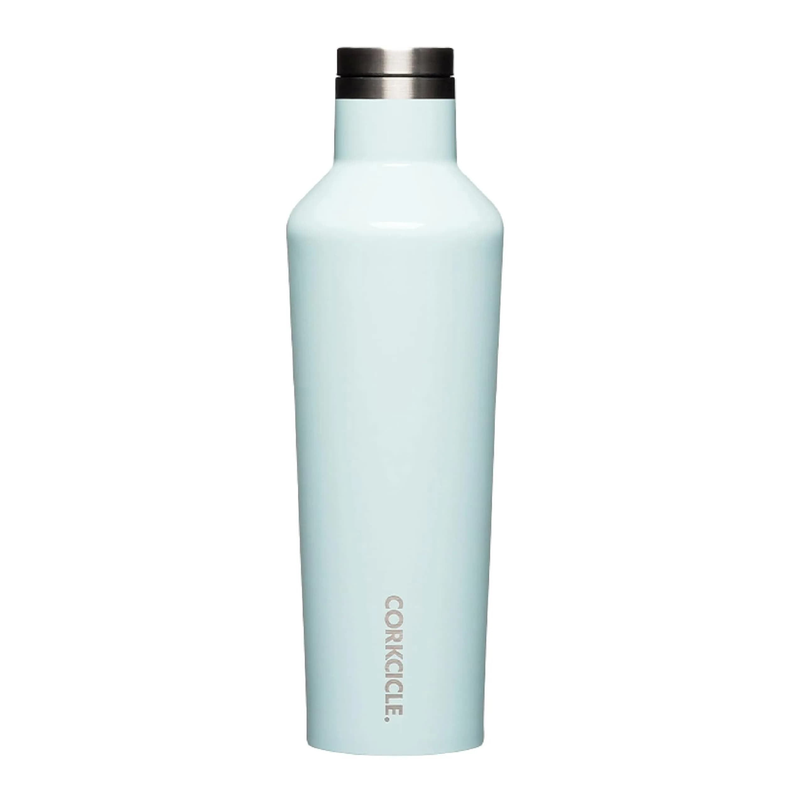 Corkcicle Classic Canteen 750ml (25 oz) Triple Insulated Bottle, Black | Keeps Drinks Cold 25 Hrs, Hot 13 Hrs — Powder Blue / 25 Ounces