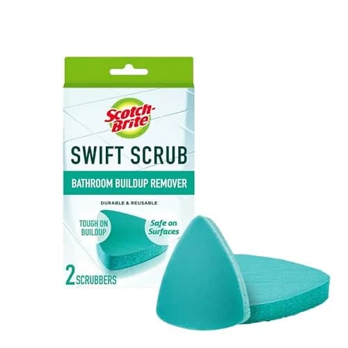 Scotch-Brite Swift Scrub Bath Cleaner Scrubbers 2 Pack | 3X Faster Soap Scum & Limescale Removal thumbnail 1