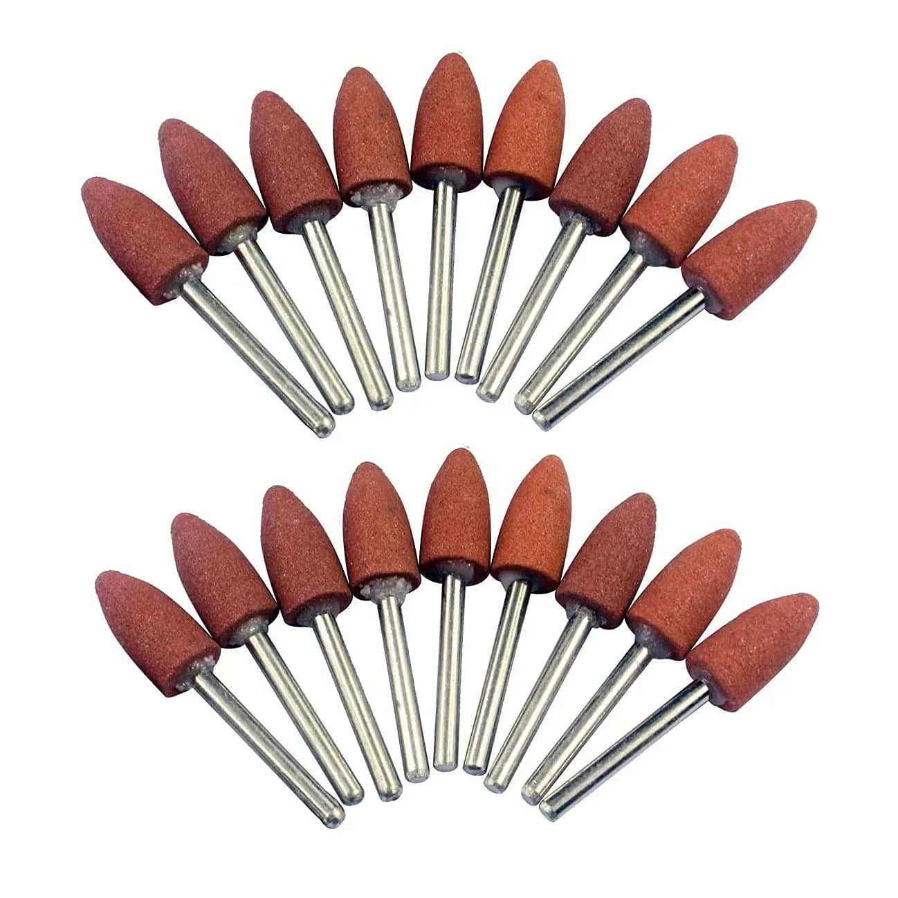 Luo ke 18 Pcs 1/8" Shank Bullet Shape Rotary Grinding Stone Sets | Durable Corundum Tips for Metal & Stone - main product image