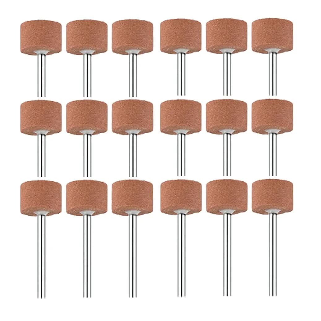 Luo ke 18 Pcs 1/8" Shank Bullet Shape Rotary Grinding Stone Sets | Durable Corundum Tips for Metal & Stone — 15mm Cylindrical shape