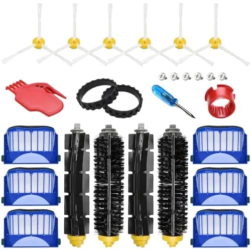 Garbage fighter Replacement Parts for iRobot Roomba 600 Series Vacuum Cleaner Kit - 20 Pieces (Black) thumbnail 1
