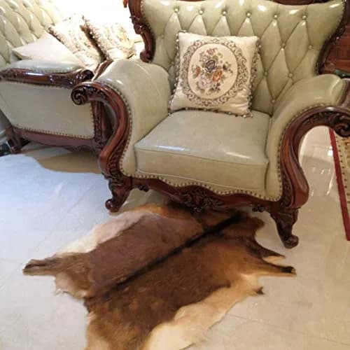 Asuprui Red Deer Hide Rug 0.98m x 0.64m (3.2ft x 2.1ft) | Authentic Animal Skin Carpet for Bedroom thumbnail 2