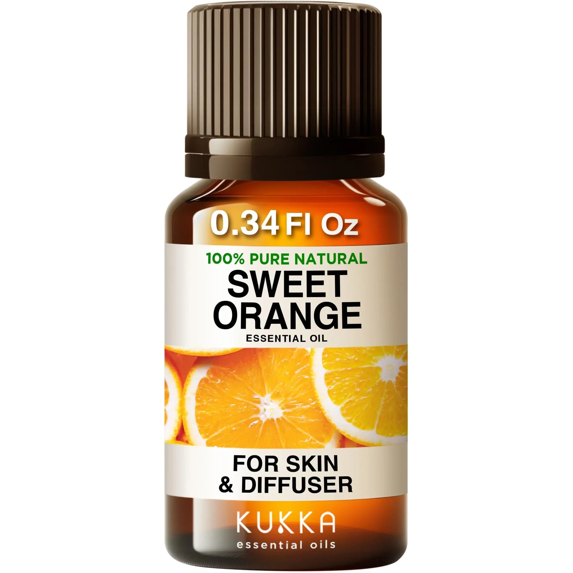 KUKKA Essential Oils Peppermint Essential Oil 118ml (4 Fl Oz) | Pure, Organic, Steam Distilled for Aromatherapy & Skin — Orange / 0.34 Fl Oz