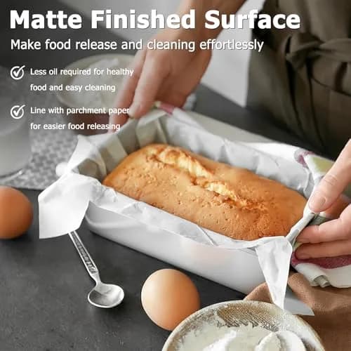 TeamFar Stainless Steel Loaf Pans for Baking, 9.25 x 5 x 2.5 Inch (23.5 x 12.7 x 6.35 cm) — Set of 6 | Even Baking & Easy Release thumbnail 5