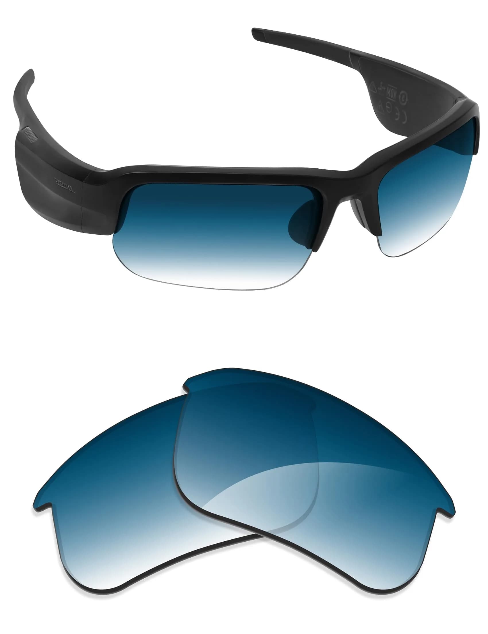 Alphax Blue Gradient Non-polarized Replacement Lenses for Bose Tempo Sunglasses | 1.8x Thicker Impact Resistance — Blue Gradient