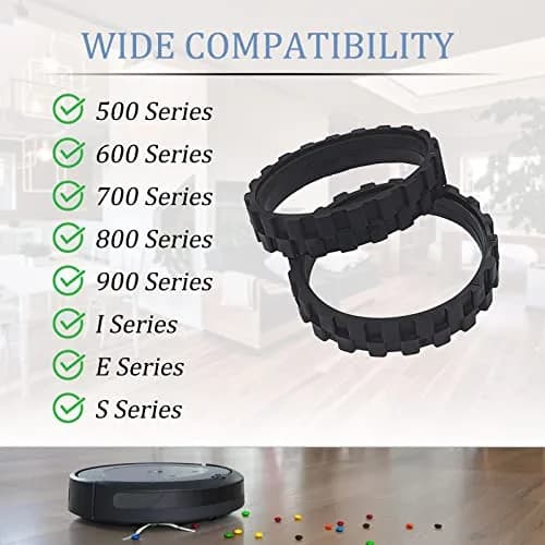 Garbage fighter Black 4 Pack Vacuum Wheels | Compatible with iRobot Roomba 500-900 Series thumbnail 2