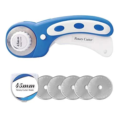 Headley Tools 45mm Rotary Cutter with 5pcs Extra Blades | Ergonomic Fabric & Craft Cutter thumbnail 1