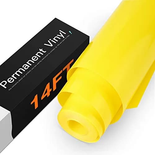 HTVRONT Glossy Yellow Permanent Vinyl Roll 3.65m (12" x 14FT) | Waterproof & Easy Cut for Crafts thumbnail 1