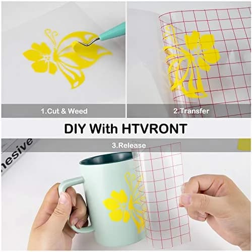 HTVRONT Glossy Yellow Permanent Vinyl Roll 3.65m (12" x 14FT) | Waterproof & Easy Cut for Crafts thumbnail 7