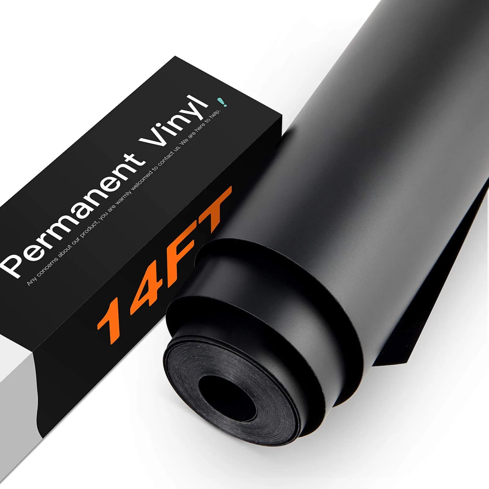 HTVRONT Matte Black Permanent Vinyl Roll 12in x 14ft (30.48cm x 4.27m) | Waterproof & Easy Cut for Crafts