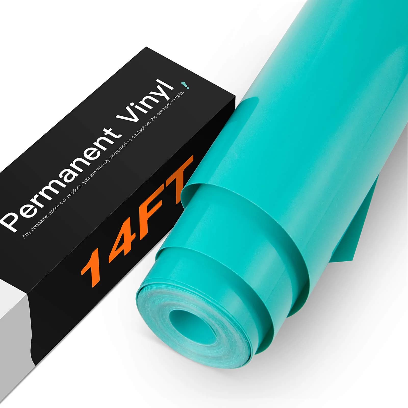 HTVRONT Glossy Turquoise Permanent Vinyl Roll 12in x 14ft | Waterproof & Easy Cut