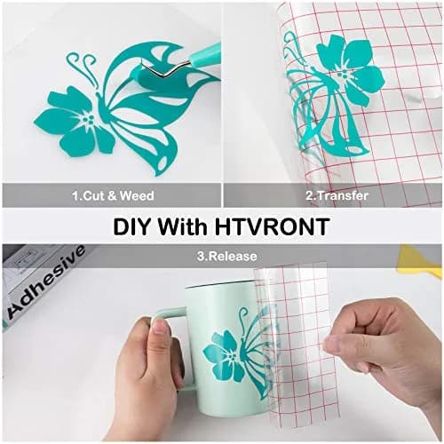 HTVRONT Glossy Turquoise Permanent Vinyl Roll 12in x 14ft | Waterproof & Easy Cut thumbnail 7