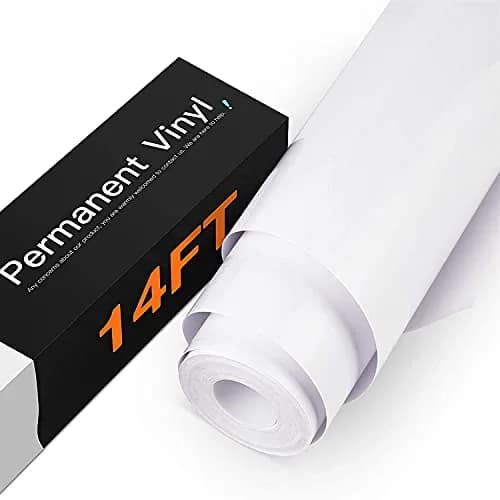 HTVRONT Glossy White Permanent Vinyl Roll 30cm x 4.2m (12" x 14FT) | Easy Cut & Weed for Crafts thumbnail 1
