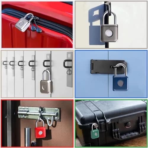 Pothunder Fingerprint Smart Padlock Lock Gray | Biometric Keyless Thumbprint Lock 62g (2.2 oz) thumbnail 8