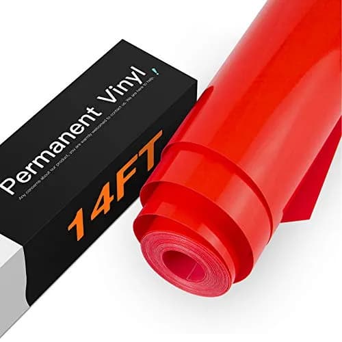 HTVRONT Glossy Red Permanent Vinyl Roll 3.65m (12in x 14FT) | Waterproof & Easy Cut for Crafts thumbnail 1