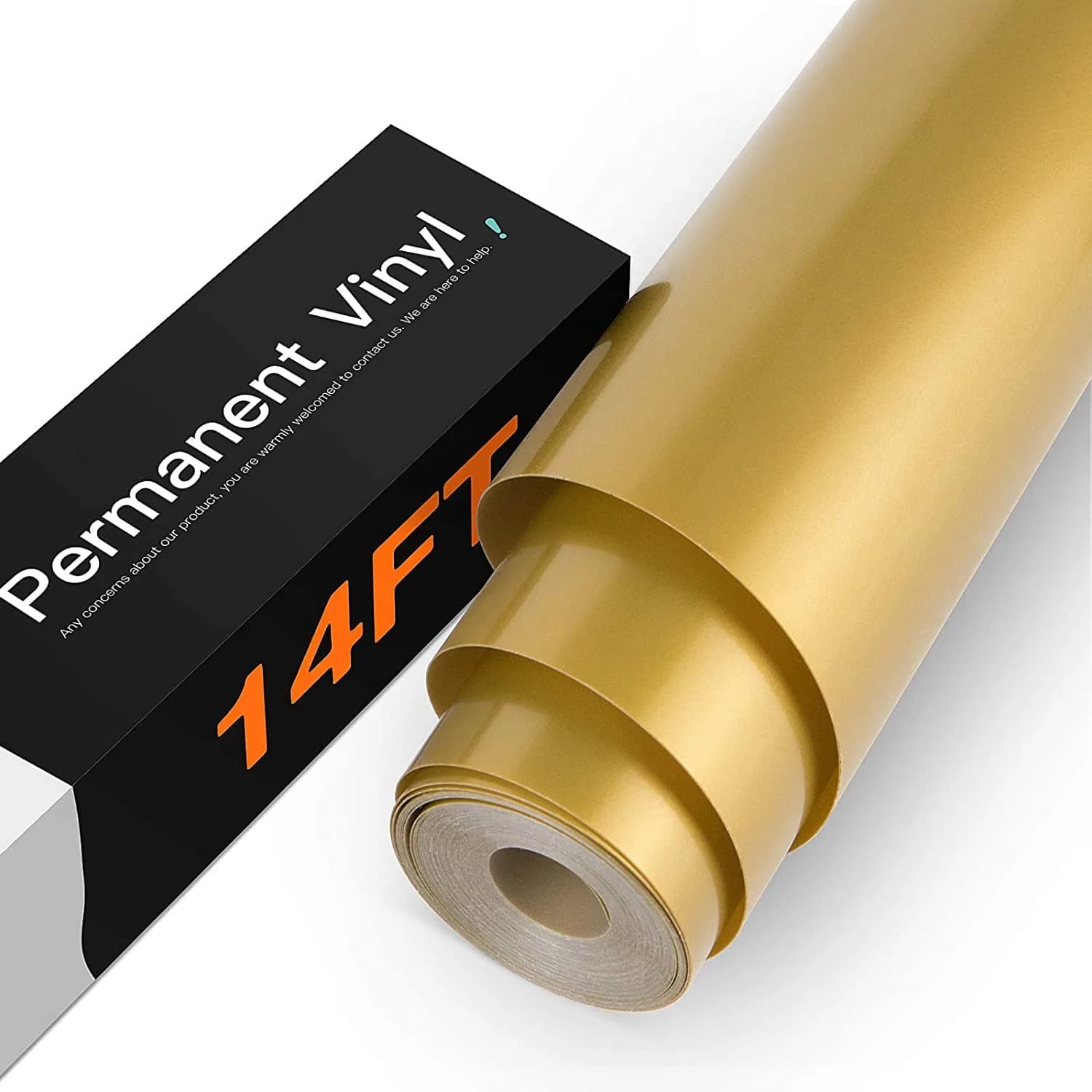 HTVRONT Glossy Gold Permanent Vinyl Roll 12" x 14FT (30.5cm x 4.27m) | Waterproof & Durable for Crafts