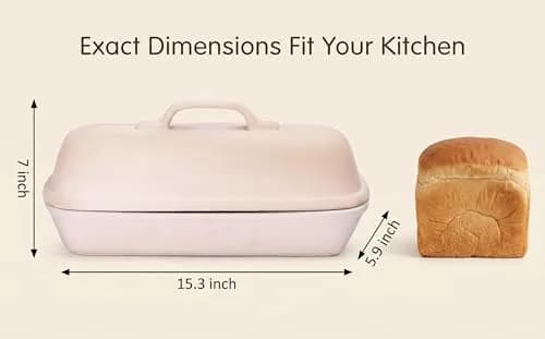 Goodview Household Superstone Covered Baker 15.3x5.9x7 in | Unglazed Stoneware for Artisan Bread thumbnail 3