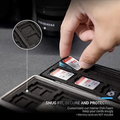 JJC 24-Slot Memory Card Case Holder with USB 3.0 Card Reader | Stores 16 Micro SD & 8 SD Cards thumbnail 4
