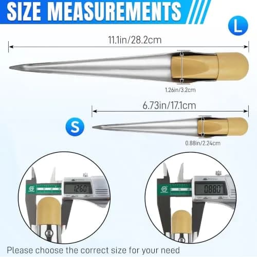 AGOOL Rope Splicing FID Stainless Steel Spike with Wooden Handle for Wire 1/8" 1/2" 1" | Durable Marine Hardware thumbnail 4