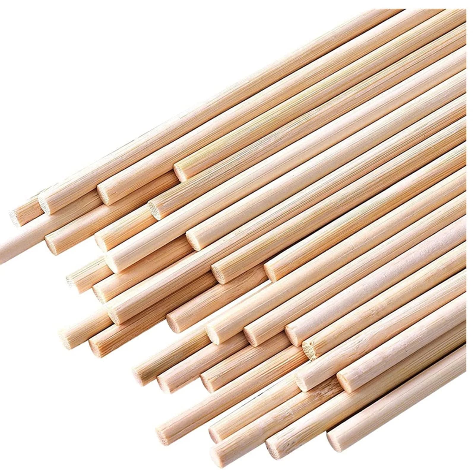 HOPELF 100PCS Bamboo Dowel Rods 1/4 x 12 Inch | Smooth, Sturdy Craft Wood for DIY Projects
