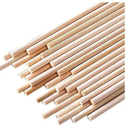 HOPELF 100PCS Bamboo Dowel Rods 1/4 x 12 Inch | Smooth, Sturdy Craft Wood for DIY Projects thumbnail 1