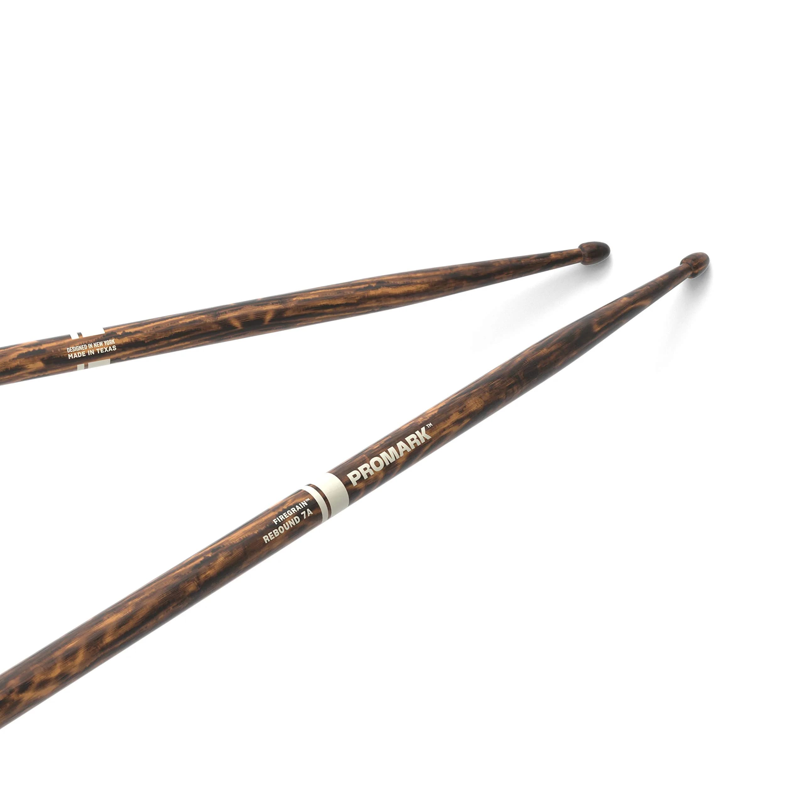 ProMark Rebound FireGrain R7AFG 7A Drumsticks with Acorn Tip, 406.4mm (16") Length, 1 Pair — One Pair