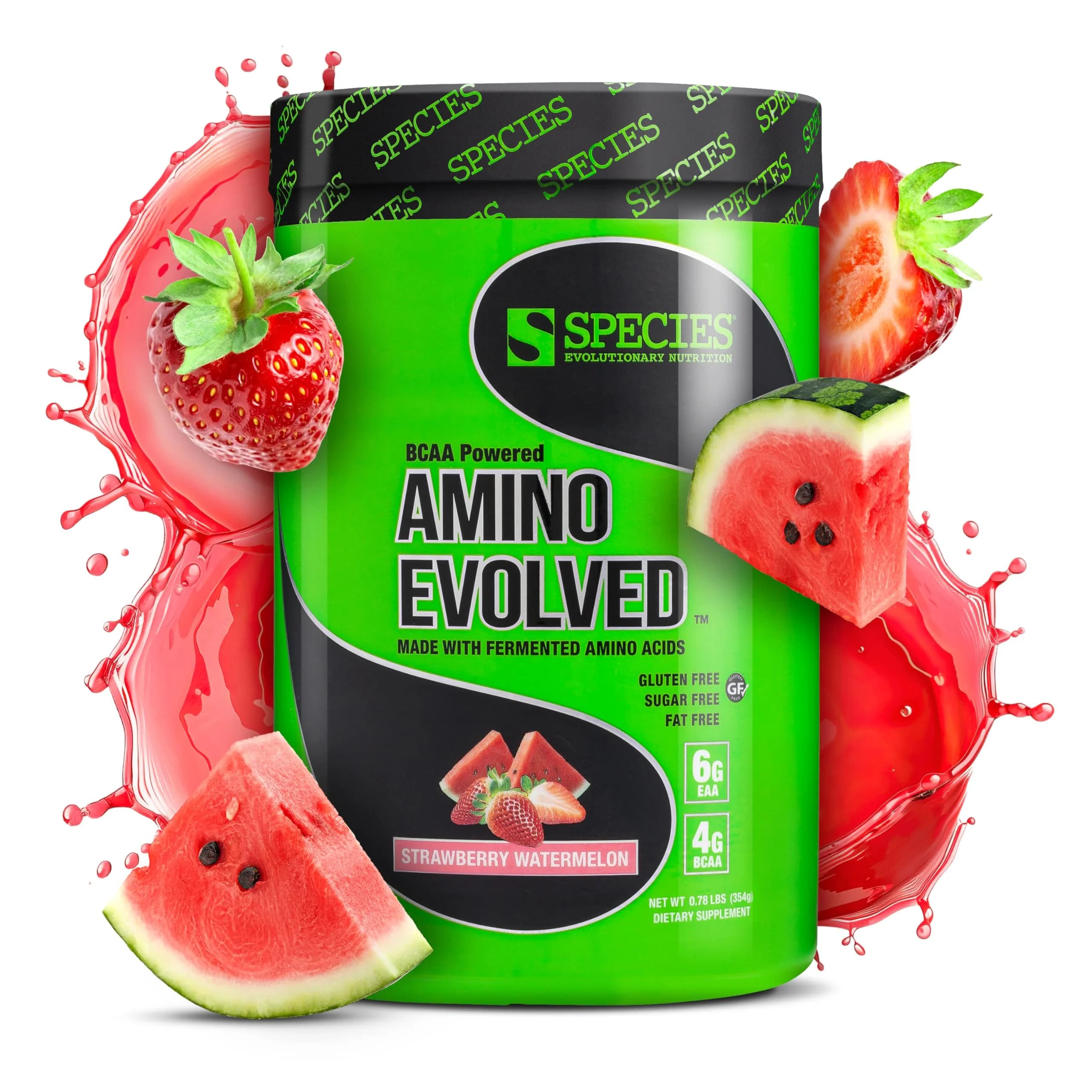 Species Nutrition BCAA & EAA Amino Acids Powder, Strawberry | Supports Muscle Growth & Recovery - main product image