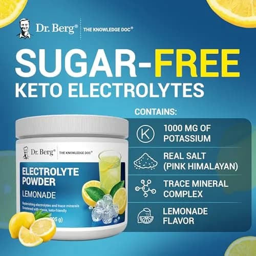 Dr. Berg Zero Sugar Hydration Keto Electrolyte Powder 300g | No Sugar, Potassium & Pink Himalayan Salt thumbnail 7