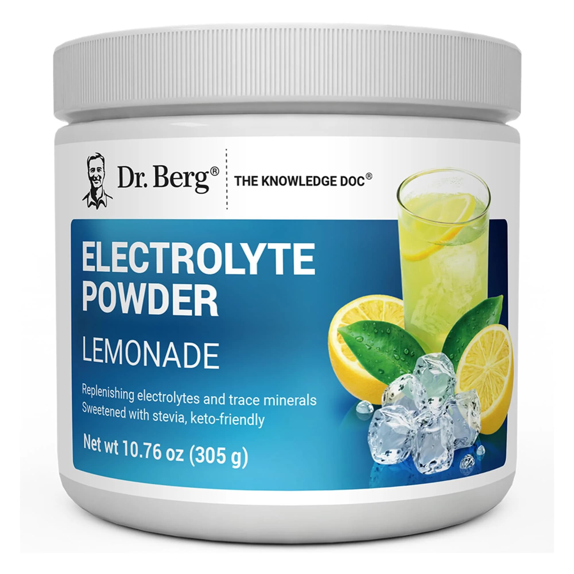 Dr. Berg Zero Sugar Hydration Keto Electrolyte Powder 1.46 Pound | Raspberry & Lemon Flavor Support — Lemonade - 50 Servings