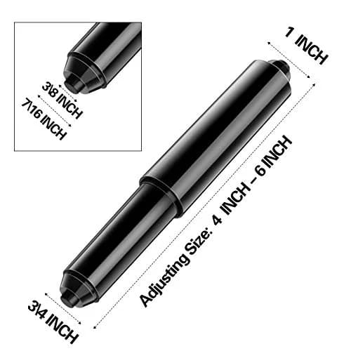 Shappy Black 4 Pcs Toilet Paper Holder Replacement Rods | Universal Spring Loaded for Bathroom Fixtures thumbnail 2