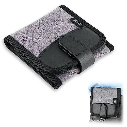 JJC 3-Pocket Lens Filter Pouch Case, Wallet for Circular Filters up to 82mm | Durable Polyester & Neoprene thumbnail 1