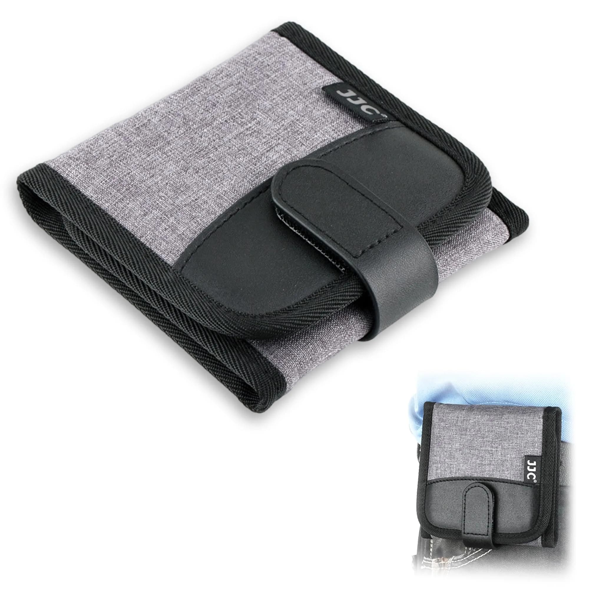 JJC 4-Pocket Lens Filter Pouch Case, Wallet for Circular Filters up to 58mm | Durable Polyester & Neoprene — For 3 x Filter up to 82mm