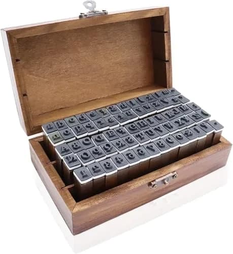 OJYUDD 70Pcs Wooden Rubber Alphabet Letter Number Stamps | DIY Craft & Scrapbooking Supplies thumbnail 1