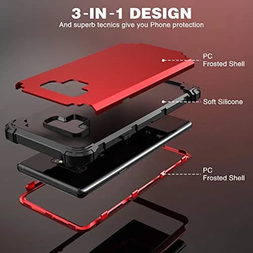 IDweel Galaxy Note 9 Case, 3 in 1 Shockproof Slim Hybrid Heavy Duty Protection, Red thumbnail 7