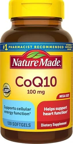 Nature Made CoQ10 100mg Softgels Support, 120 Softgels | USP Verified Antioxidant Supplement thumbnail 1
