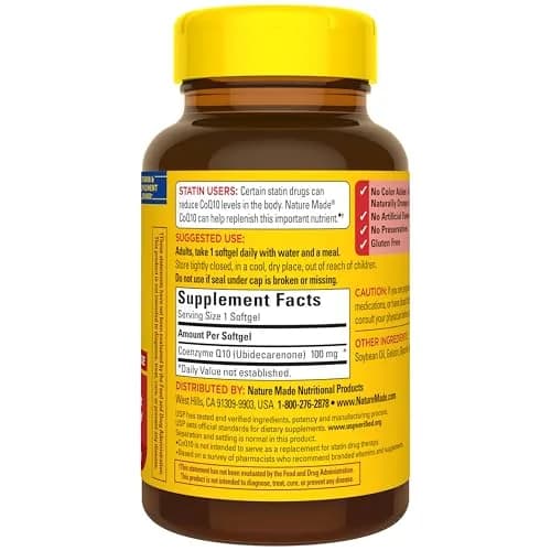 Nature Made CoQ10 100mg Softgels Support, 120 Softgels | USP Verified Antioxidant Supplement thumbnail 8